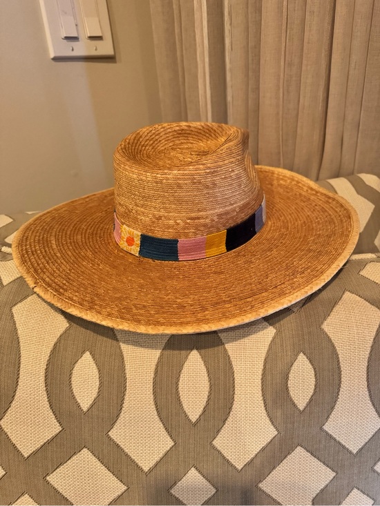 Sunshine Tienda Accessories - Straw Wide Brim Fedora with Colorblock Band